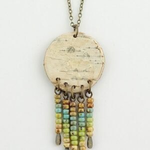 Pendant Birchbark Picasso Beads