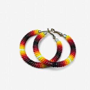 Sacred Fire Beaded Hoop Earrings